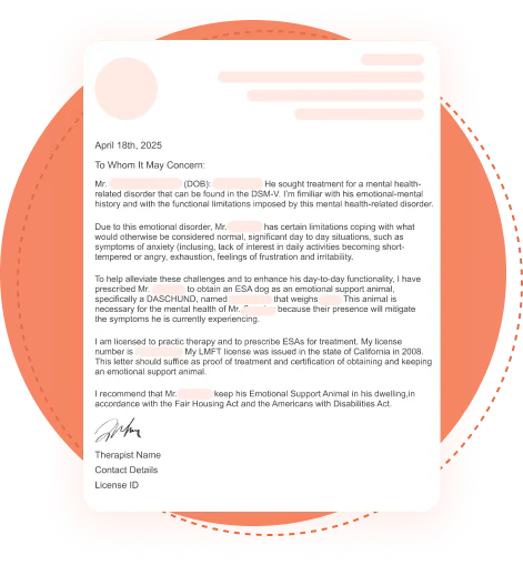 Detailed ESA letter image